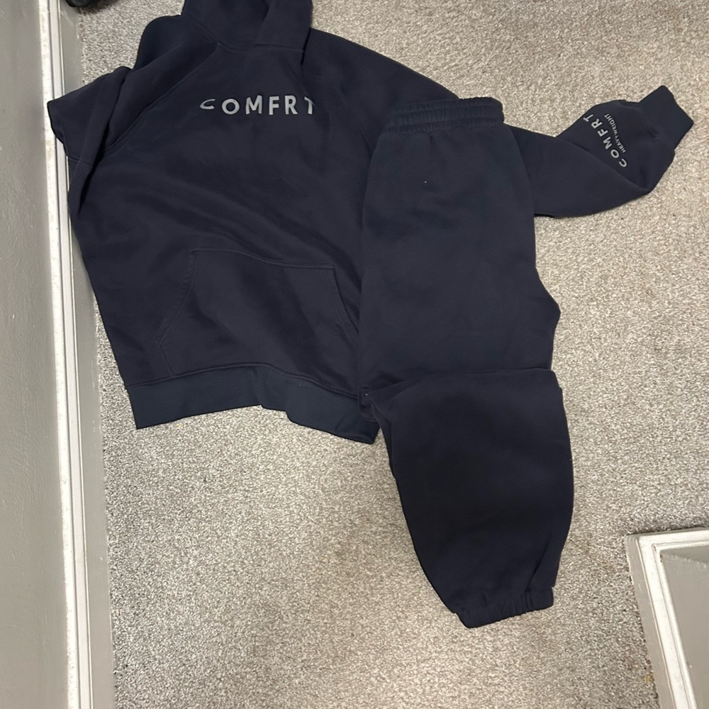 Comfort Branded Navy Women's Jogger Pants - Relaxed Track Joggers and hoodie!